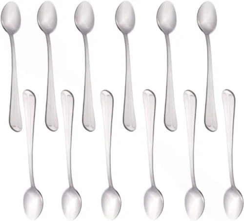 Vista 10 de TrueCraftware - Dakota - Juego de 12 cucharas de caldo de acero inoxidable, cubiertos de acero inoxidable, juego de cubiertos de cocina