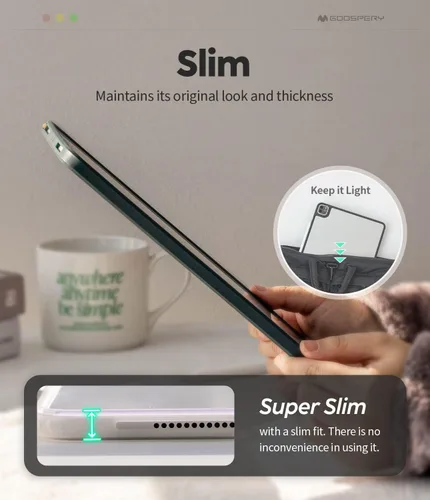 Vista 5 de Goospery Air Shield - Funda para iPad Pro de 6ª/5ª/4ª generación de 12.9 pulgadas, funda delgada ligera diaria con labios de policarbonato duradero