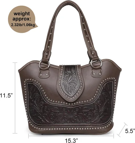 Vista 6 de Montana West Tooled Collection - Bolso de mano oculto para mujer