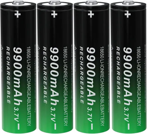 Vista 4 de Batería recargable 18650 de 3,7 voltios, batería recargable con botón superior para linternas, faros delanteros, paquete de 2