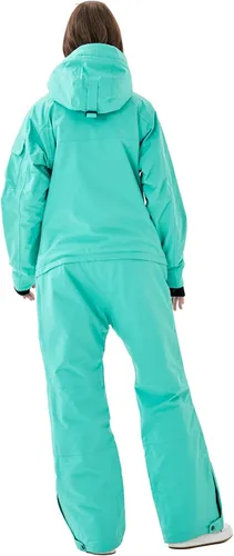 Vista 2 de OUKAFU Trajes de esquí de una pieza para mujer, trajes de esquí impermeables, mamelucos de invierno, trajes de nieve para deportes de nieve