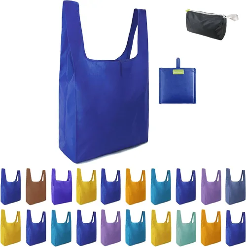 Vista 48 de BeeGreen Bolsas de comestibles reutilizables de Navidad con bolsa de almacenamiento con cremallera, paquete de 10 bolsas de compras reutilizables a