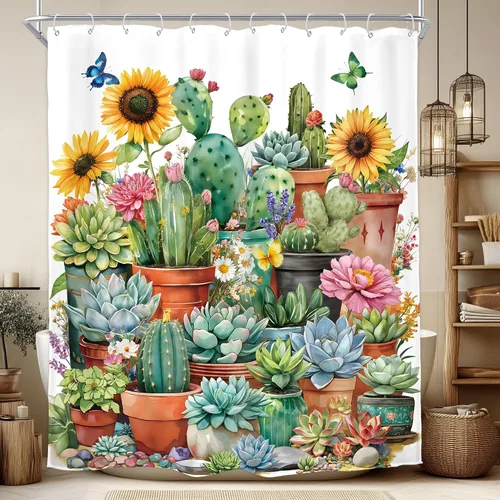 Vista 13 de Homewelle Cortina de ducha floral roja para baño, 60 pulgadas de ancho x 72 pulgadas de largo, flor de cerezo, ciruela, estética asiática, japonesa