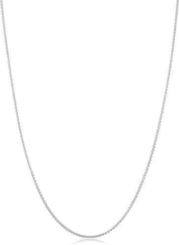 Vista 8 de Kooljewelry Collar de cadena de trigo redondo de plata de ley 925 (0.039 in, 0.059 in, 0.079 in o 0.102 in) Hecho en Italia