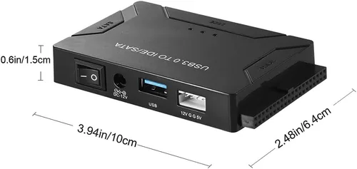 Vista 8 de Adaptador SATA IDE a USB para HDD SSD de 2.5" 3.5", lector de disco duro