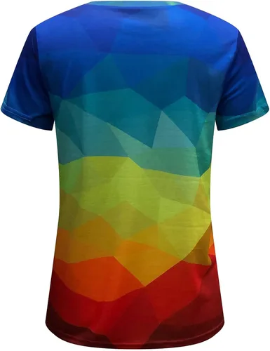 Vista 4 de Summer Tshirts for Women 2023, Women's Short Sleeve Blouse Daisy Floral Print Basic Summer Tee Shirts