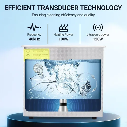 Vista 2 de 3.2L Digital Ultrasonic Cleaner with Heater 40kHz & 120W Cleaning System Timer Control for Jewelry, Glasses, Watches