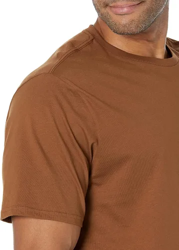 Vista 4 de Tienda Essentials Camiseta de manga corta con cuello redondo para hombre, ajuste regular, paquete de 2