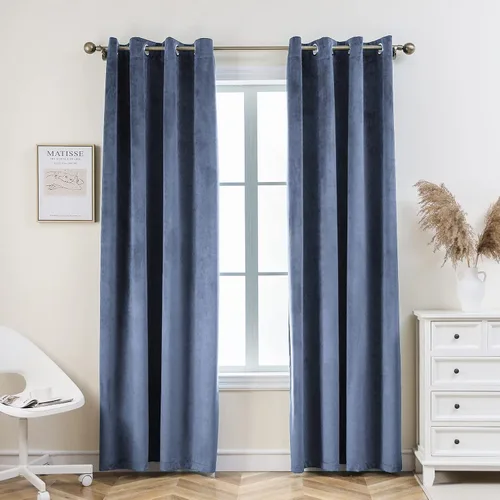 Vista 16 de Pleasant Boulevard - Cortinas de terciopelo para decoración interior de habitaciones y ventanas grandes, elegantes, estilo con ojales, 2 paneles