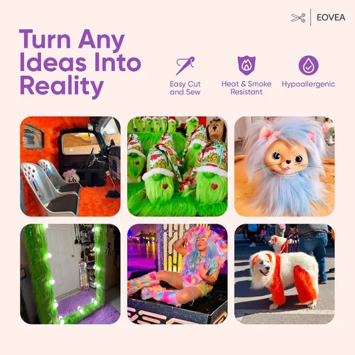 Vista 4 de EOVEA Cuadrado de tela de piel sintética – Pieza precortada de piel para manualidades, disfraces, decoración de bricolaje, costura y decoración