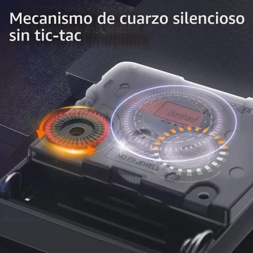 Vista 5 de Bernhard Products Reloj de pared extra grande, 18 pulgadas, marrón oscuro, cuarzo silencioso, funciona con pilas, sin tictac, numeral romano