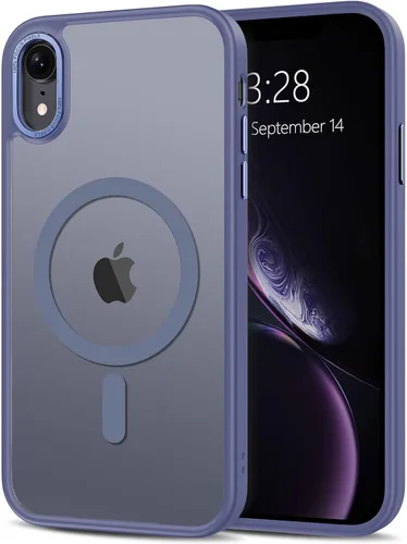 Vista 241 de Anuck - Funda magnética para iPhone 11 compatible con MagSafe, carcasa trasera mate translúcida dura, borde de TPU, delgada, resistente a impactos