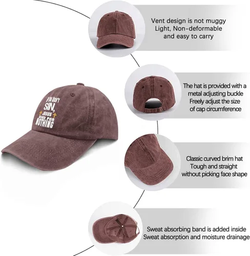 Vista 6 de ruio Hats for Men Baseball Cap Funny HatsJesus CapsIf You Dont Sin Jesu Died for Nothings Cap