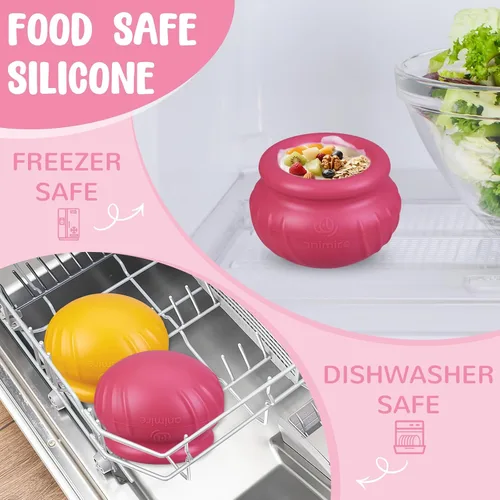 Vista 8 de Wobbly - Juguete de enriquecimiento para perros, cuenco congelado rellenable para mantener ocupados a los perros, juguete interactivo de larga Rosa