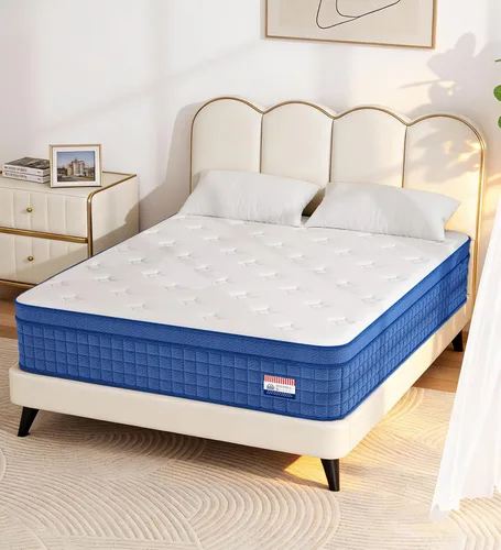 Vista 7 de Colchón Queen, colchón híbrido de 10 pulgadas tamaño Queen, muelles de bolsillo individuales con espuma viscoelástica, cama en una caja, sueño más