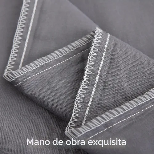 Vista 4 de Protectores/Fundas de Almohada de Algodón Tamaño Estándar con Cremallera Paquete de 2 Color Gris, Protectores de Almohada de Cama Refrescantes