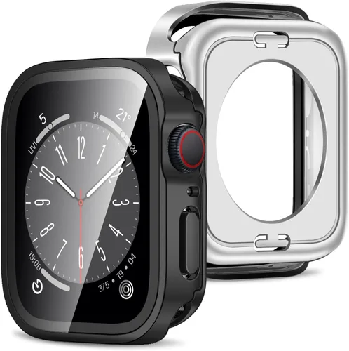 Vista 15 de Amizee 2 en 1 Estuche [Paquete de 2] Compatible con Apple Watch SE 3/2/1 Series 6/5/4 40mm con Protector de Pantalla Integrado, Cubierta Protectora