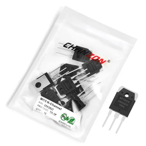 Vista 105 de Chanzon 2N60 TO-220AB NMOS MOS N-Channel Power MOSFET Transistor, alto voltaje y corriente nominal, (paquete de 10 unidades)