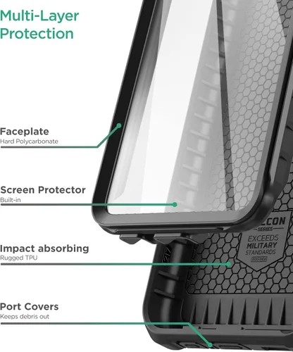 Vista 4 de Encased Funda para Samsung A53 5G con protector de pantalla integrado y clip para cinturón (Falcon Armor, Galaxy A53)