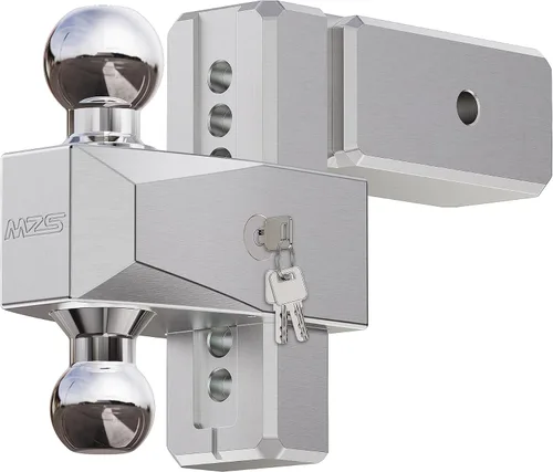 Vista 10 de MZS Enganche de Remolque de Aluminio Ajustable Mejorado - Se Adapta a Receptor de 2 Pulgadas - Enganche de Caída Resistente - Enganche de Remolque
