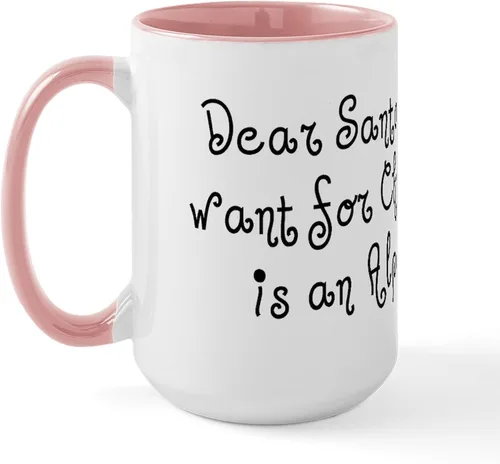 Vista 25 de CafePress Alpaca For Christmas Large Mug 15 oz (444 ml) Ceramic Coffee Mug