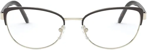 Vista 2 de Prada - PR63XV - Lentes de ojo de gato marrón claro y transparente para mujer, 2.087in
