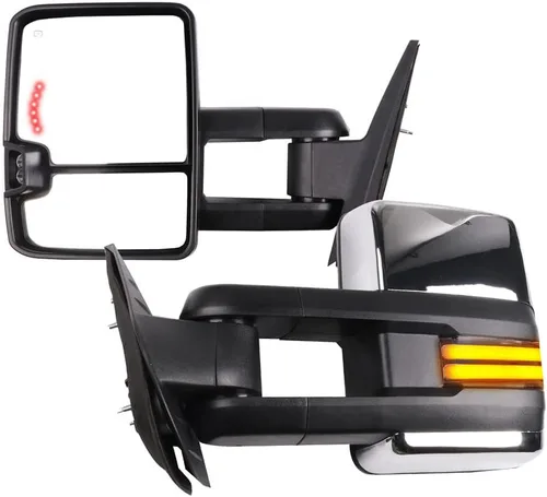 Vista 56 de Conjunto de espejo lateral del conductor o del pasajero para Ford F150 F250 F350 plegable manual, sin calefacción, color negro liso, paquete de 1