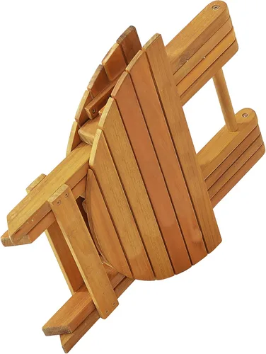 Vista 4 de Mesa auxiliar plegable de 17.75 pulgadas, mesa auxiliar ajustable para sala de estar y exterior, soporte redondo de madera para plantas, sin