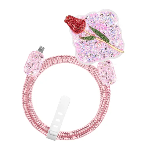 Vista 12 de CameCosy Juego de protectores de cable de carga para Apple Adaptador de corriente dinámico de 40 W, protector de enchufe de cargador con diseño