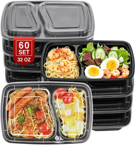 Vista 10 de NEEBAKE - Juego de 50 recipientes de preparación de comidas de 24 onzas con 1 compartimento-24oz