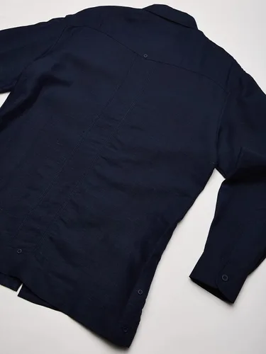Vista 4 de Cubavera Camisa Guayabera bordada de manga larga para hombre