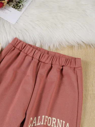 Vista 5 de COZYEASE Conjunto de 2 piezas para niña, sudadera con capucha y pantalones deportivos