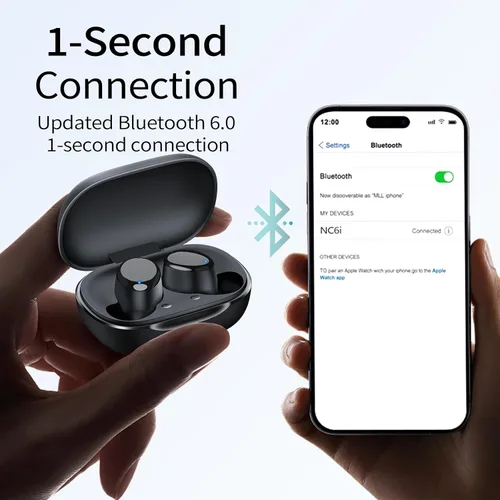 Vista 6 de Redpepper Auriculares inalámbricos con cancelación activa de ruido Bluetooth 6.0 con micrófonos incorporados, llamadas claras de 0.14 oz