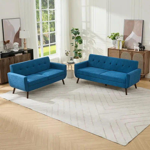 Vista 32 de Tbfit Sofá en Forma de L, Sofás Seccionales Modernos de Mediados de Siglo de 80" de Ancho, Sofás de 3 Plazas con Chaise Lounge Amplio, Sofá Beige
