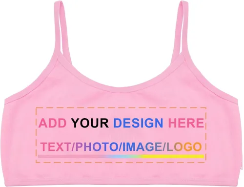 Vista 6 de Littleforbig Diseño de impresión personalizada Tu Propio Crop Top Bandeau Camisola Mensaje Personalizada Imagen Unisex Ultra Suave Rosa