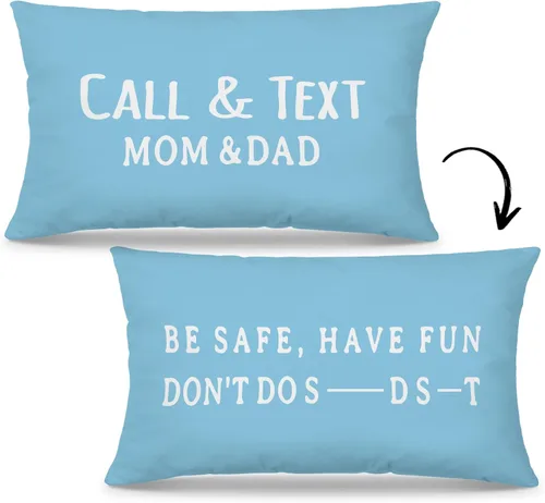 Vista 14 de Mingnei Funda de almohada con texto en inglés "Call Your Mom", divertida funda de almohada reversible decorativa de 12 x 20 pulgadas, regalos