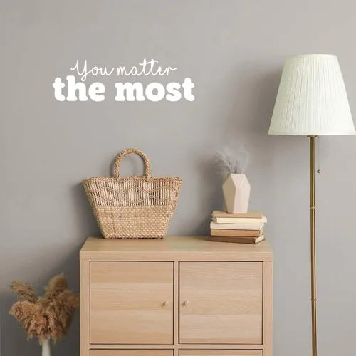 Vista 2 de Vinyl Wall Art Decal - You Matter The Most - 7.5" x 25" - Inspirational Lovely Positive Self Esteem Quote Sticker for Home Bedroom Closet Living