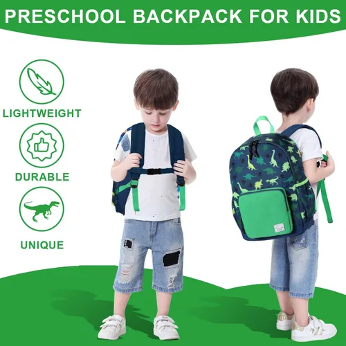 Vista 6 de VASCHY - Mochila preescolar para niños y niñas liviana resistente al agua con correa en el pecho