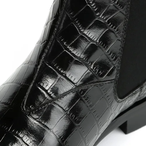 Vista 8 de MDGBSIS Botas Chelsea para hombre, botas de vestir de cuero para hombre, botas vaqueras casuales Chukka tobillo Chelsea