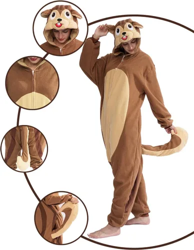 Vista 4 de vavalad Adult Animal Onesie Pajamas Cosplay Animal Homewear Halloween Costume for Women Men