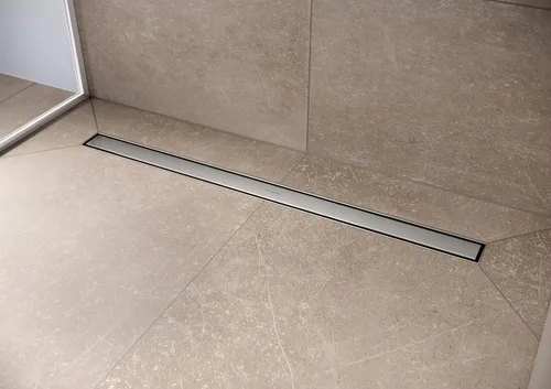 Vista 9 de hansgrohe RainDrain Match - Drenaje de ducha lineal para 31 1/2 pulgadas, áspero con marco de altura ajustable en acero inoxidable cepillado