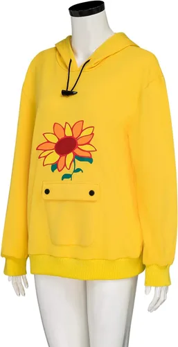 Vista 5 de FirstCos Wonder Egg Priority Ohto Ai - Sudaderas con capucha de anime con cordón y diseño de girasoles amarillos