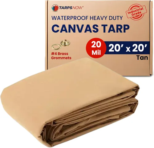 Vista 11 de Tarps Now - Lona de Canvas Impermeable de 5 x 7 pies 20 MIL Grado Comercial, Trabajo Pesado, Resistente al Desgarro, Ojales de Latón