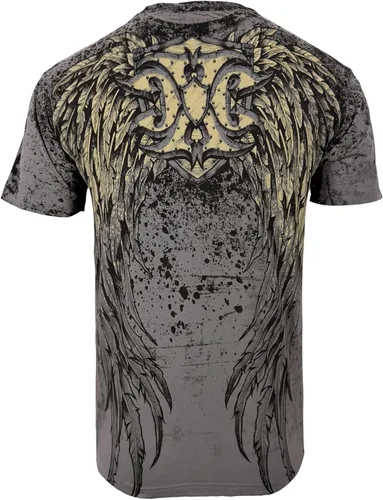 Vista 4 de Xtreme Couture by Affliction Camiseta para hombre, diseño gráfico Gris oscuro (leyenda)
