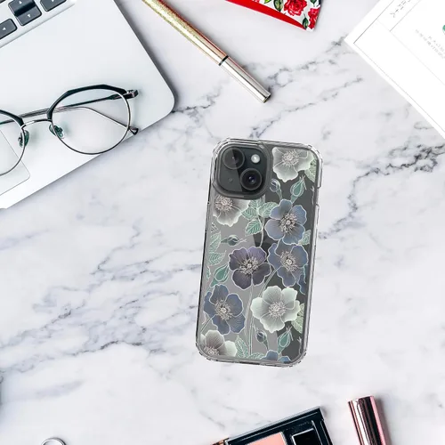 Vista 8 de RANZ Funda para iPhone 15, serie antiarañazos, a prueba de golpes, transparente de policarbonato duro + funda protectora de TPU para iPhone 15