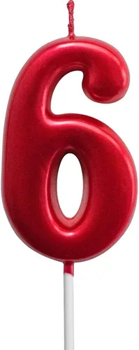Vista 13 de NEWCANDLE - Velas de cumpleaños con purpurina roja