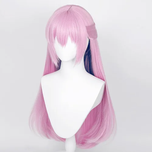 Vista 3 de Peluca larga y recta rosa para Shikimori, no es solo una bonita peluca de cosplay para mujeres y niñas, pelucas de fiesta de disfraces de Halloween