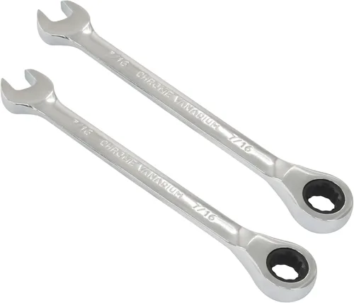 Vista 11 de Llave de trinquete de 1-1/8 pulgadas, llave combinada de trinquete, 12 puntos, 72 dientes para proyectos SAE espacios reducidos