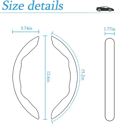 Vista 2 de AUCELI Funda de volante de grano de madera para automóvil, protector de volante segmentado antideslizante, accesorios interiores de automóviles