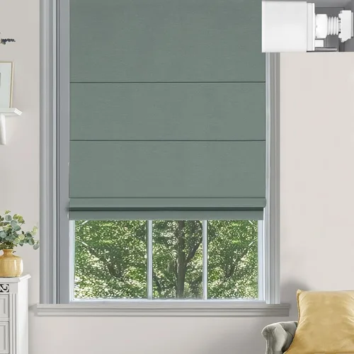 Vista 14 de Changshade Persianas romanas sin cordón para ventanas, sin herramientas, persianas romanas de tamaño personalizado, filtro de luz, persianas Beige